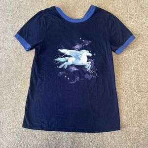 Disney Pixar Onward Her Universe Pegasus Graphic T Shirt Women's XS Navy Blue